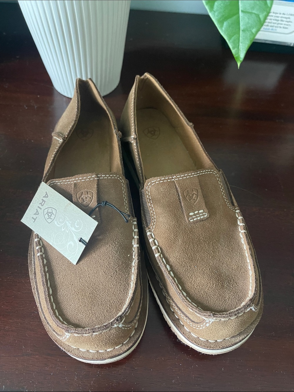 Ariat Brown Suede Slip-On Loafers